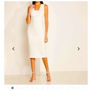 EUC Ted Baker Astrid Dress, White Stretch, size Ted 6, US 12/14